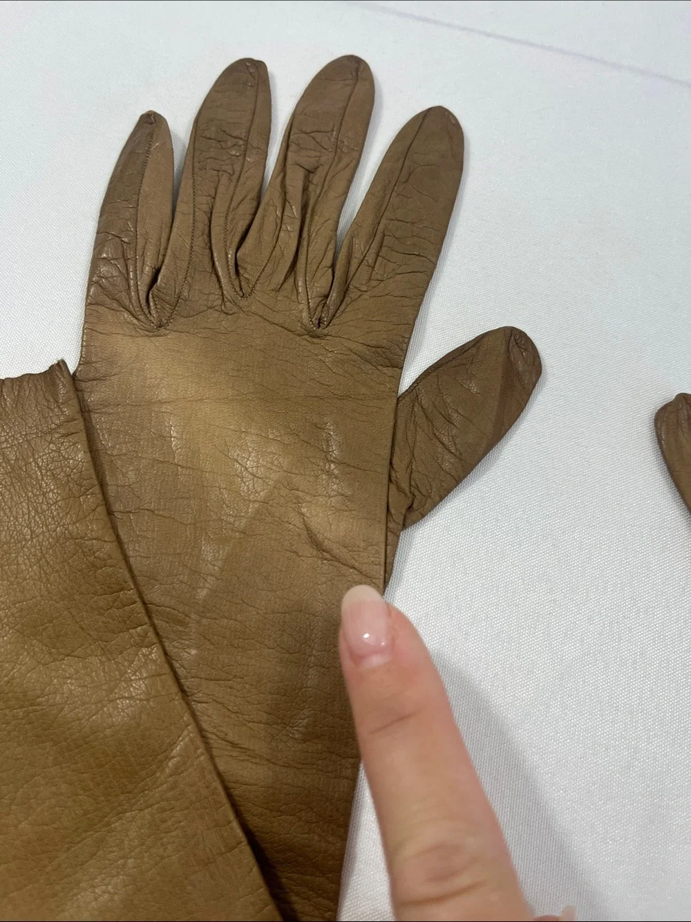 Lionel Le Grand VTG Long Leather Women's Gloves - Brown